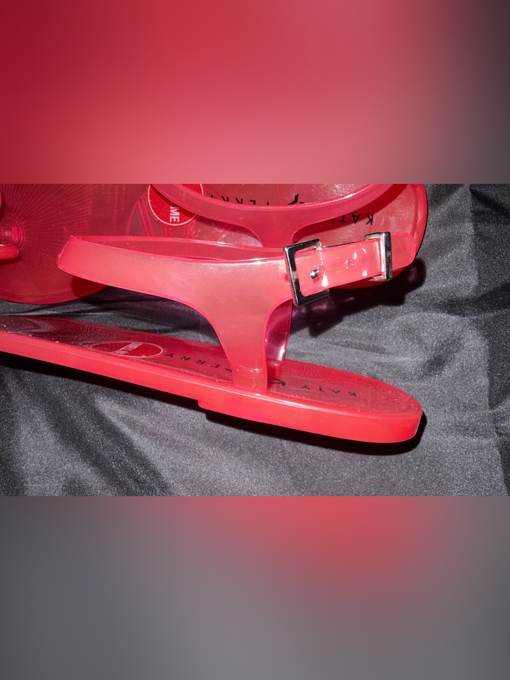 Katy Perry Bright Pink Flamingo Jelly Sandals - Picture 8 of 11